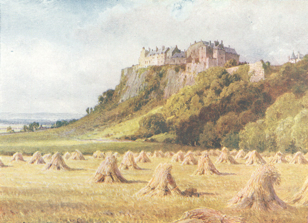 SCOTLAND. The Trossachs. Stirling castle from the King's Knot 1922 old print